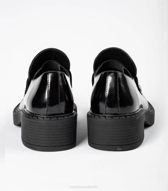 Slipper| de Tony Bianco Frauen Corvette-Freizeitschuhe Schwarz hochglänzend 4624591